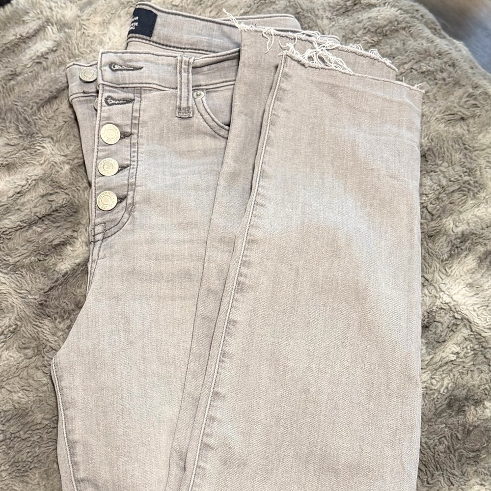 GAP High-Rise Light Gray Button-Fly Jeans